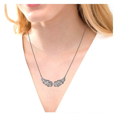 JBR Angle Wing Design Sterling Silver Necklace - JBR Jeweler