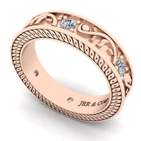 JBR Antique Design Round Cut Sterling Silver Women's Band - JBR Jeweler