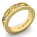 JBR Antique Design Round Cut Sterling Silver Women's Band - JBR Jeweler