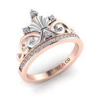 JBR Ariel Style Tiara Round Cut Sterling Silver Ring - JBR Jeweler