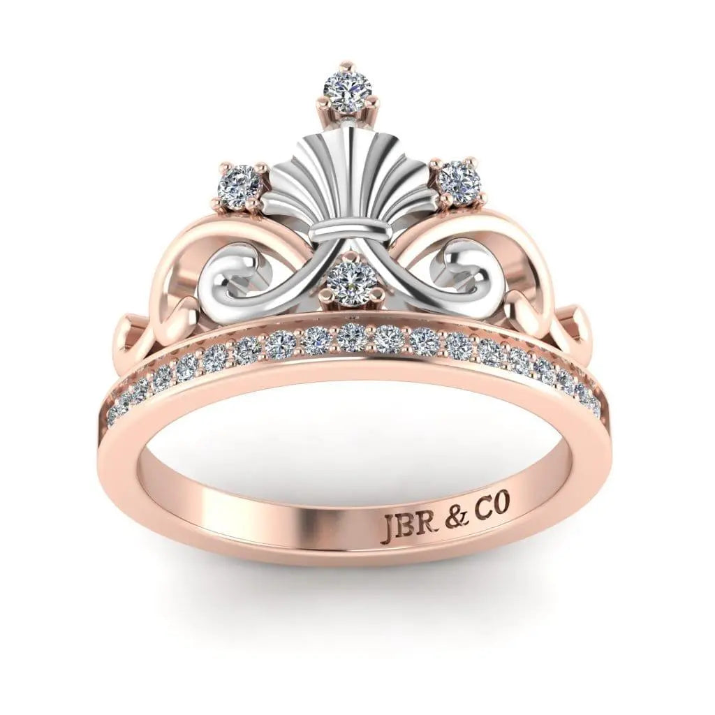 JBR Ariel Style Tiara Round Cut Sterling Silver Ring - JBR Jeweler