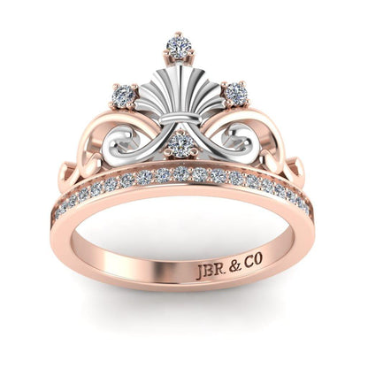 JBR Ariel Style Tiara Round Cut Sterling Silver Ring - JBR Jeweler