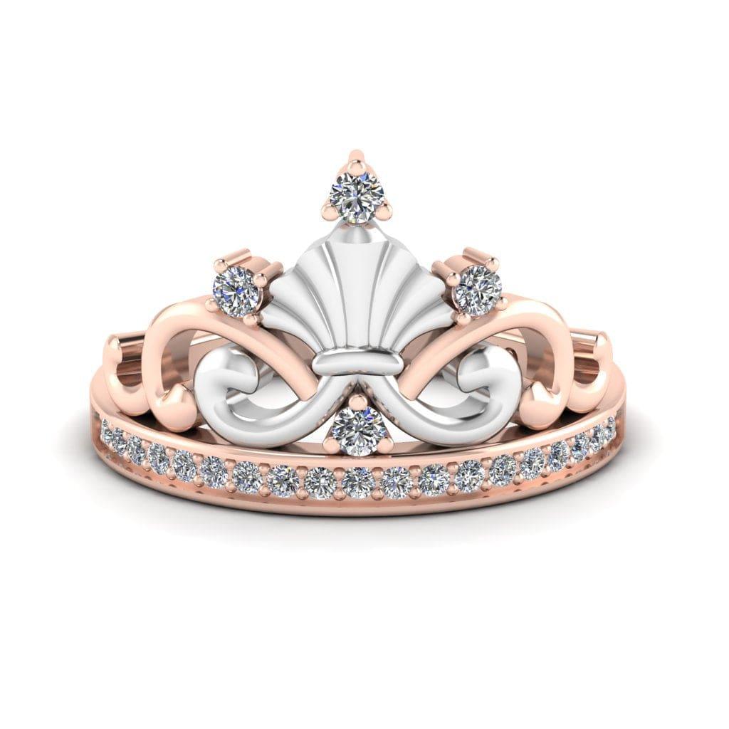 JBR Ariel Style Tiara Round Cut Sterling Silver Ring - JBR Jeweler