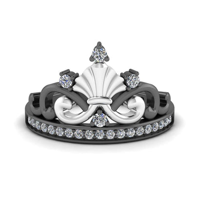 JBR Ariel Style Tiara Round Cut Sterling Silver Ring - JBR Jeweler