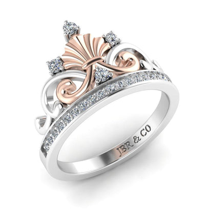 JBR Ariel Style Tiara Round Cut Sterling Silver Ring - JBR Jeweler