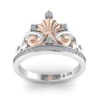 JBR Ariel Style Tiara Round Cut Sterling Silver Ring - JBR Jeweler