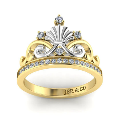 JBR Ariel Style Tiara Round Cut Sterling Silver Ring - JBR Jeweler