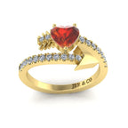 JBR Arrow Heart Cut Garnet 925 Sterling Silver Promise Rings - JBR Jeweler