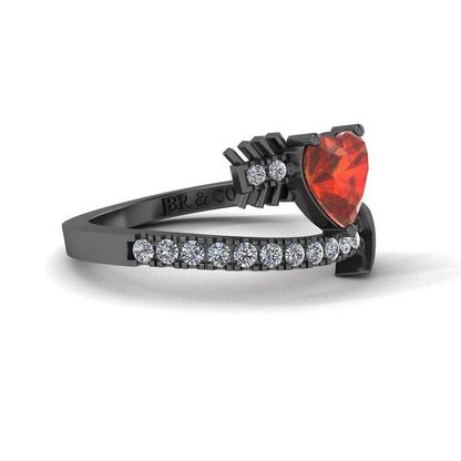 JBR Arrow Heart Cut Garnet 925 Sterling Silver Promise Rings - JBR Jeweler