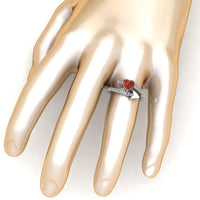 JBR Arrow Heart Cut Garnet 925 Sterling Silver Promise Rings - JBR Jeweler