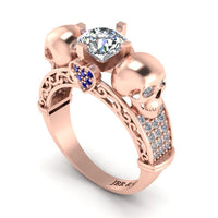 JBR Art Deco Skull S925 Engagement Ring For Women - JBR Jeweler