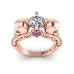 JBR Art Deco Skull S925 Engagement Ring For Women - JBR Jeweler
