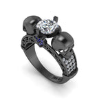 JBR Art Deco Skull S925 Engagement Ring For Women - JBR Jeweler