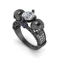 JBR Art Deco Skull S925 Engagement Ring For Women - JBR Jeweler