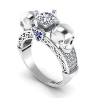 JBR Art Deco Skull S925 Engagement Ring For Women - JBR Jeweler