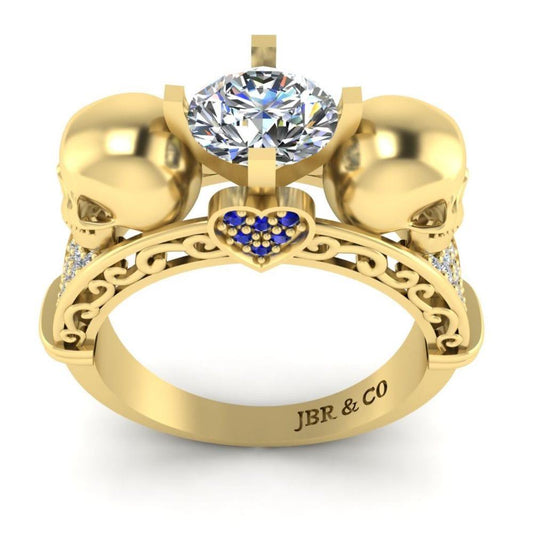 JBR Art Deco Skull S925 Engagement Ring For Women - JBR Jeweler