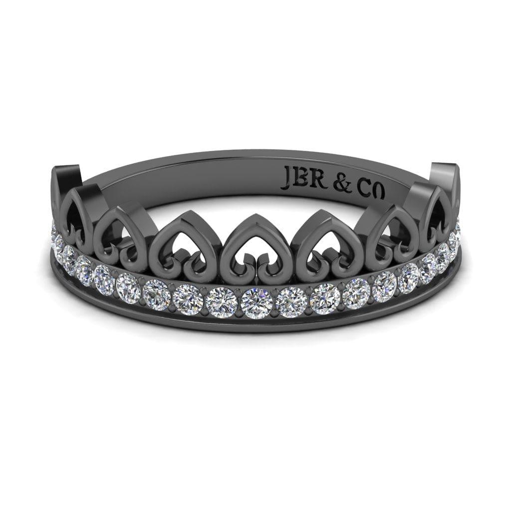 JBR Be Your Queen Crown Shape Round Cut Sterling Silver Ring - JBR Jeweler