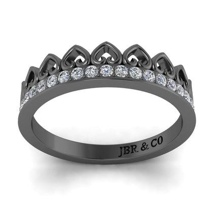 JBR Be Your Queen Crown Shape Round Cut Sterling Silver Ring - JBR Jeweler