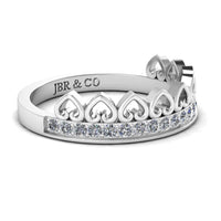 JBR Be Your Queen Crown Shape Round Cut Sterling Silver Ring - JBR Jeweler