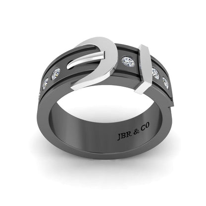 JBR Belt Buckle Style Sterling Silver Band - JBR Jeweler