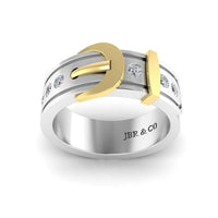 JBR Belt Buckle Style Sterling Silver Band - JBR Jeweler