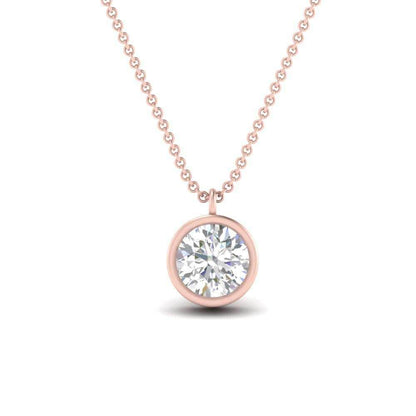 JBR Bezel Set Round Cut Diamond Sterling Silver Pendant - JBR Jeweler