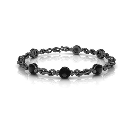 JBR Black Simulants Diamond Chain Link Bracelet - JBR Jeweler