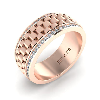 JBR Bold Style Sterling Silver Men’s Wedding Band - JBR Jeweler