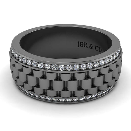 JBR Bold Style Sterling Silver Men’s Wedding Band - JBR Jeweler