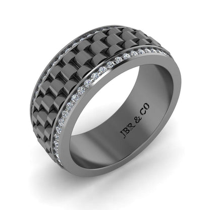 JBR Bold Style Sterling Silver Men’s Wedding Band - JBR Jeweler