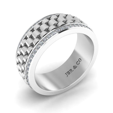 JBR Bold Style Sterling Silver Men’s Wedding Band - JBR Jeweler