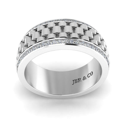 JBR Bold Style Sterling Silver Men’s Wedding Band - JBR Jeweler