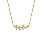 JBR Branch Leaf Necklace With Diamond In Sterling Silver - JBR Jeweler