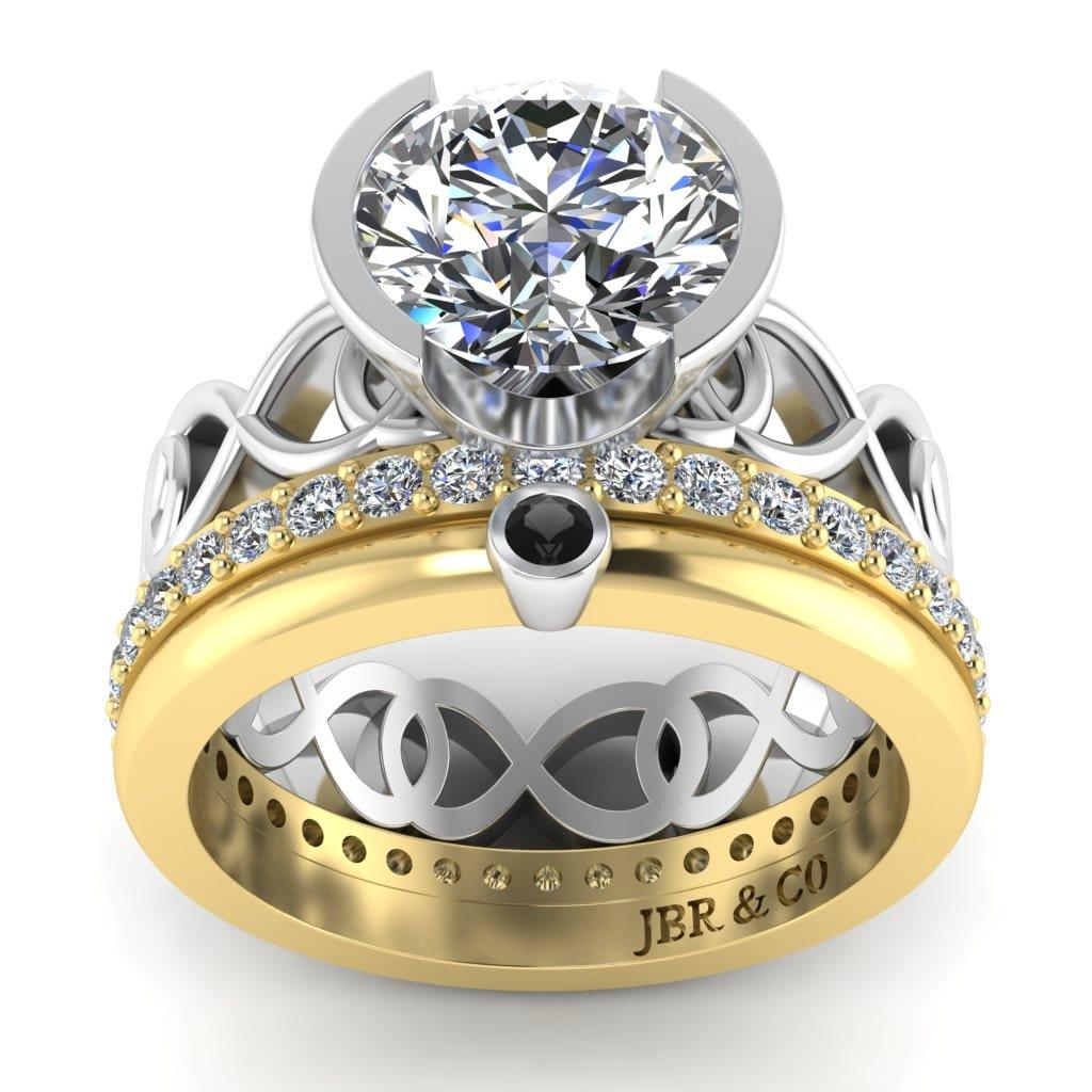 JBR Celtic Three Pieces Round Cut Sterling Silver Ring Set - JBR Jeweler