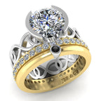 JBR Celtic Three Pieces Round Cut Sterling Silver Ring Set - JBR Jeweler