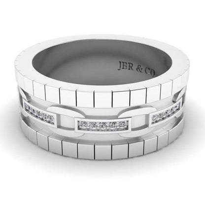 JBR Chain link Sterling Silver Wedding Band - JBR Jeweler