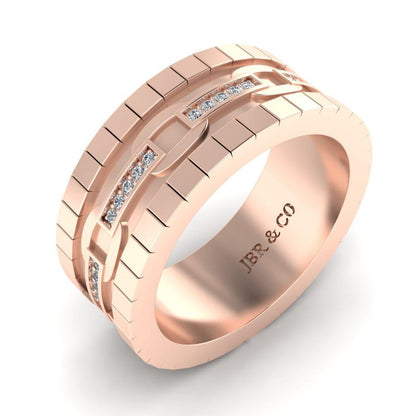 JBR Chain link Sterling Silver Wedding Band - JBR Jeweler