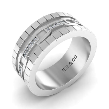 JBR Chain link Sterling Silver Wedding Band - JBR Jeweler