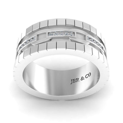 JBR Chain link Sterling Silver Wedding Band - JBR Jeweler