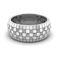JBR Checkered Board Pattern Men's Eternity Wedding Band - JBR Jeweler
