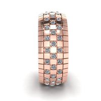 JBR Checkered Board Pattern Men's Eternity Wedding Band - JBR Jeweler