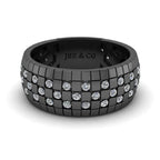 JBR Checkered Board Pattern Men's Eternity Wedding Band - JBR Jeweler