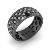 JBR Checkered Board Pattern Men's Eternity Wedding Band - JBR Jeweler