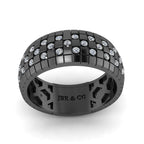 JBR Checkered Board Pattern Men's Eternity Wedding Band - JBR Jeweler