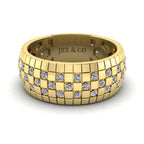 JBR Checkered Board Pattern Men's Eternity Wedding Band - JBR Jeweler