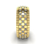 JBR Checkered Board Pattern Men's Eternity Wedding Band - JBR Jeweler