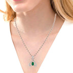 JBR Cinderella Dream Round Cut Diamond Sterling Silver Necklace - JBR Jeweler