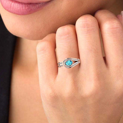 JBR Classic Aquamarine Sterling Silver Ring - JBR Jeweler