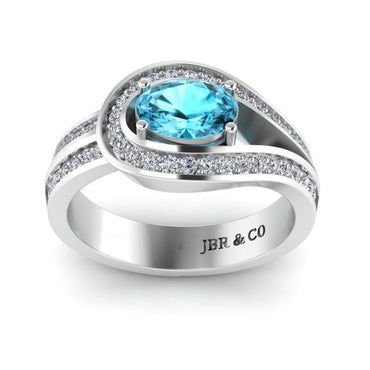 JBR Classic Aquamarine Sterling Silver Ring - JBR Jeweler