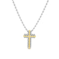 JBR Classic Cross Design Round Cut Sterling Silver Necklace - JBR Jeweler
